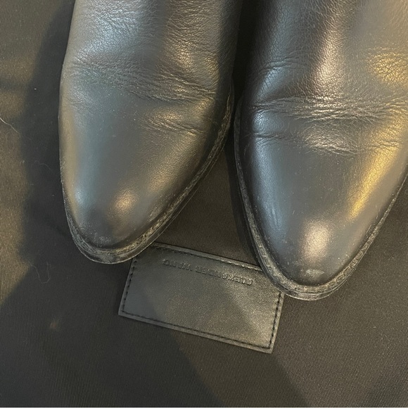 ALEXANDER WANG women Gold Heel-Kori Ankle Bootie Shoe, Black Leather size 38 - Picture 2 of 7